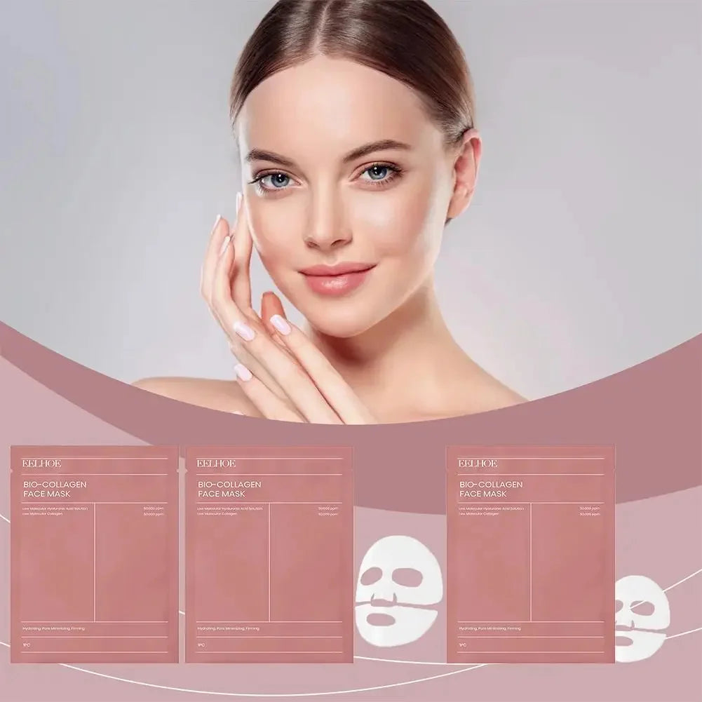 1/3/5/10PCS Bio Collagen Face Mask Shrink Pores Deep Hydrating Overnight Mask Moisturizing Refreshing Brightening Face Skin Care